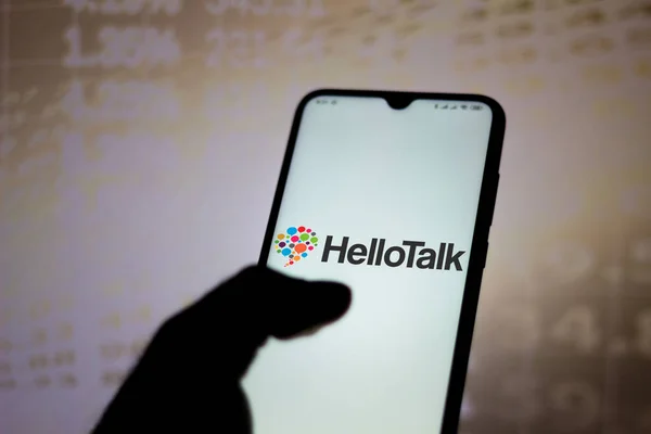 Eylül 2020 Brezilya Resimde Hellotalk Logosu Akıllı Telefondan Gösteriliyor — Stok fotoğraf