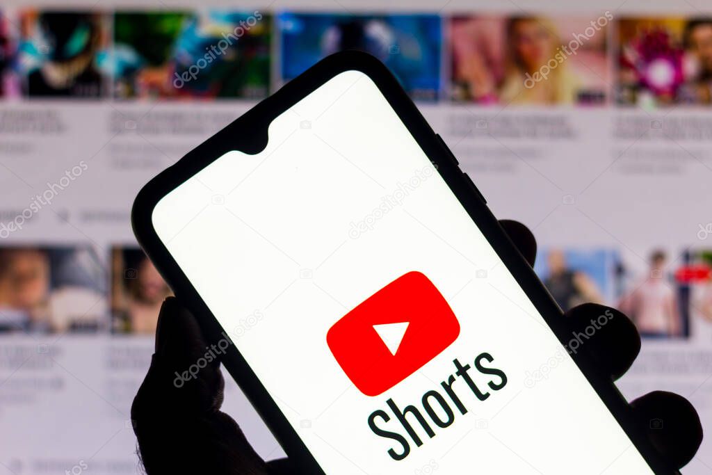 September 21, 2020, Brazil. In this photo illustration a YouTube Shorts logo is seen displayed on a smartphone