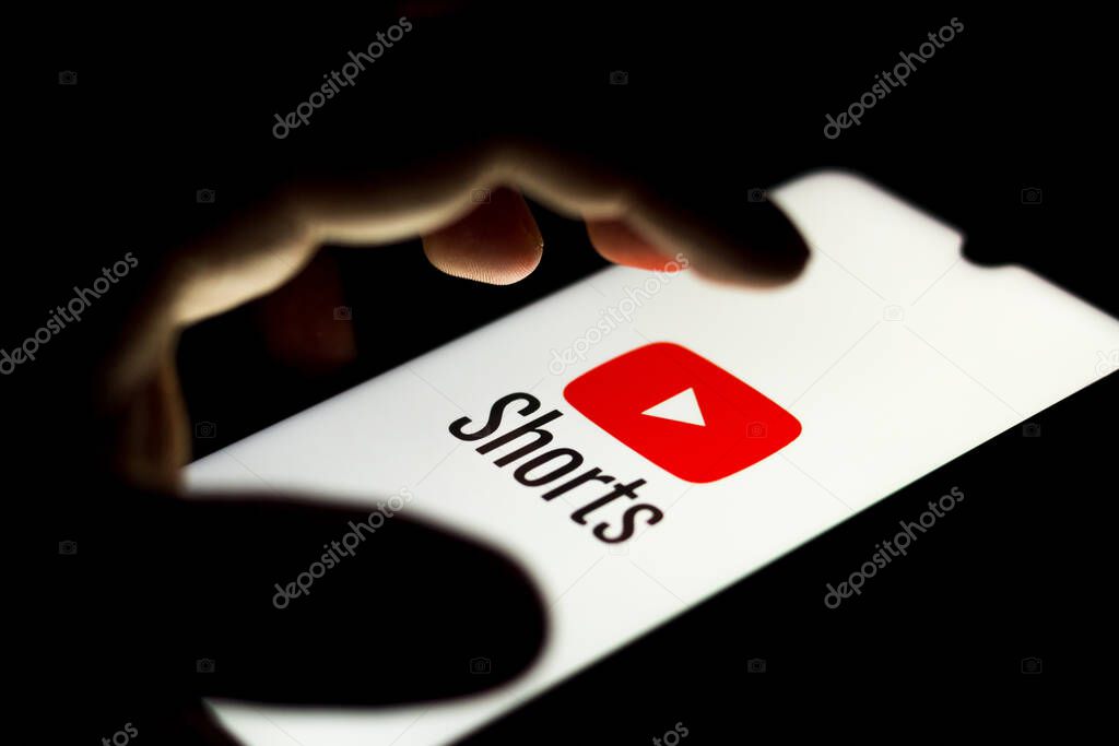 September 21, 2020, Brazil. In this photo illustration a YouTube Shorts logo is seen displayed on a smartphone