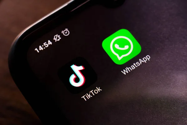 Września 2020 Brazylia Tej Ilustracji Zdjęcie Ikona Tiktok Whatsapp Aplikacji — Zdjęcie stockowe