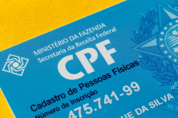 2020 브라질 그림에서 로고의 내용을 브라질의 Cadastro Pessoas Fsicas Cpf — 스톡 사진