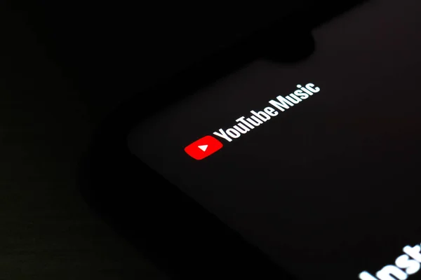 Października 2020 Brazylia Tym Zdjęciu Logo Youtube Music Wyświetlane Smartfonie — Zdjęcie stockowe