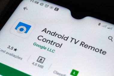 9 Ekim 2020, Brezilya. Bu resimde Android TV Uzaktan Kumanda logosu bir akıllı telefonda görüntülendi