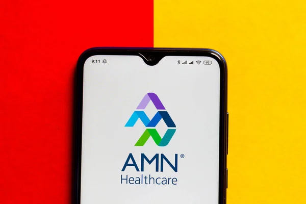 Října 2020 Brazílie Této Fotografii Logo Amn Healthcare Services Zobrazeno — Stock fotografie