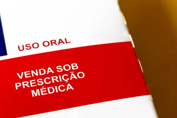 Medicijndoos Met Tekst Venda Sob Prescrio Mdica Het Portugees Concept — Stockfoto