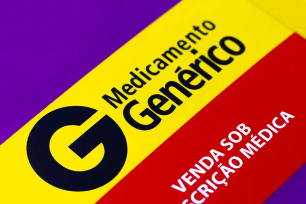 Caixa Medicina Com Texto Medicamento Genrico Português Conceito Medicina Saúde — Fotografia de Stock