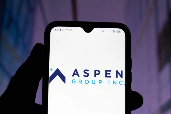 Října 2020 Brazílie Tomto Obrázku Logo Aspen Group Zobrazeno Chytrém — Stock fotografie