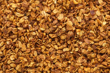 Yulaf, fındık ve bal ile sağlıklı ev yapımı granola.