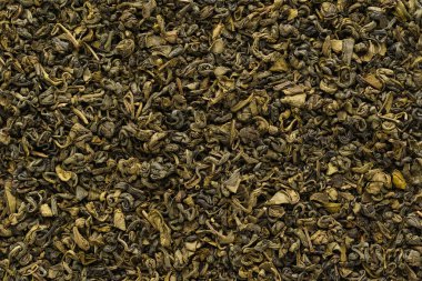 Kuru oolong çay bir arka plan olarak bırakır. Yukarıdan çekilmiş.