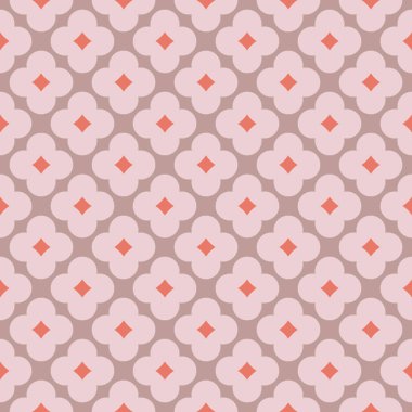 Kusursuz geometrik desen, kırmızı, soluk kahverengi ve pembe renkli moda tasarımı..