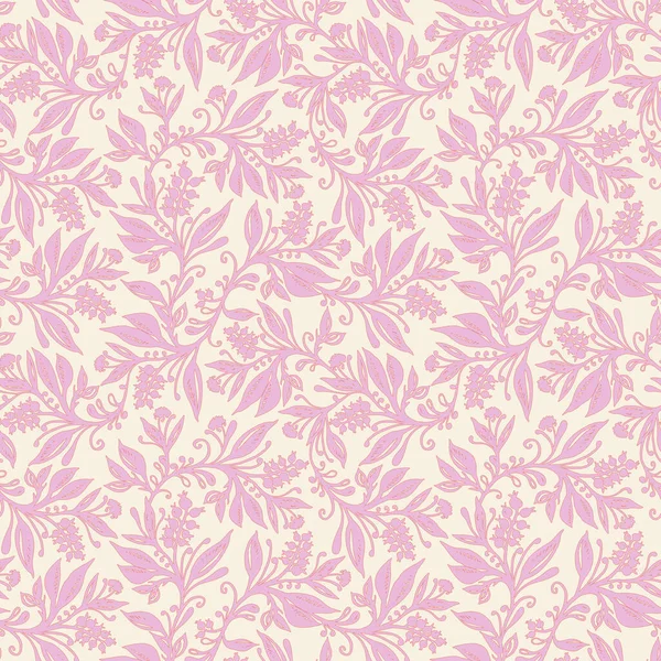 Bezešvé květinové vzory s listy a bobulemi v korálech, smetana, růžové barvy — Stockový vektor