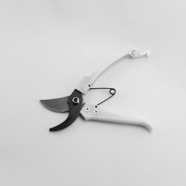 secateurs beyaz bir arka plan üzerinde