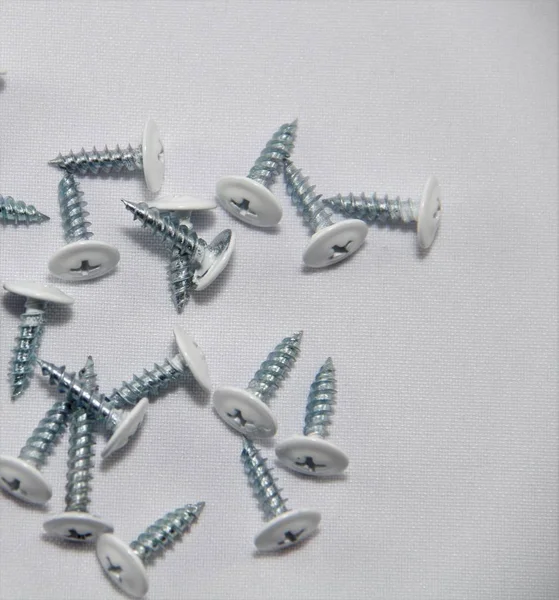 Screws White Background — Stock Photo, Image