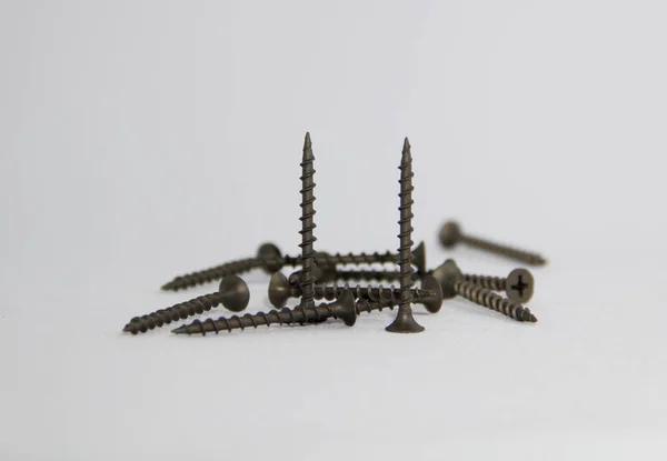 Screws White Background — Stock Photo, Image