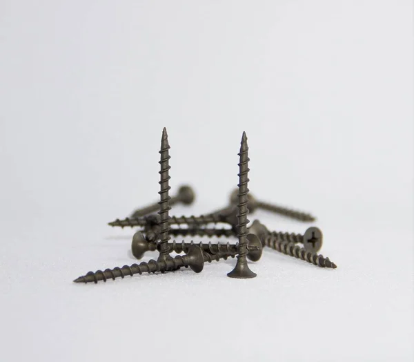 Screws White Background — Stock Photo, Image