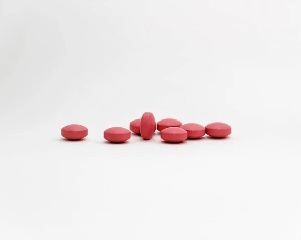 Pink Pills White Background — Stock Photo, Image