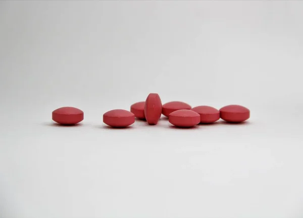 Pink Pills White Background — Stock Photo, Image