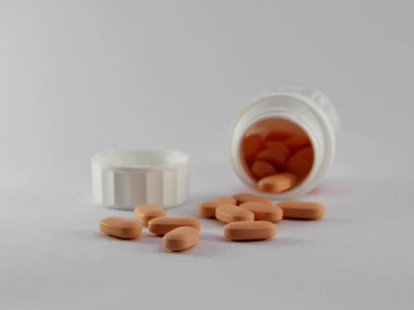 Orange Pills Container — Stock Photo, Image