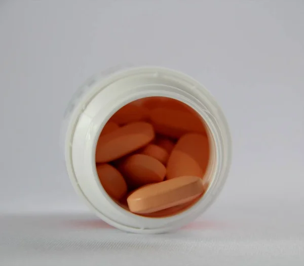 Orange Pills Container — Stock Photo, Image