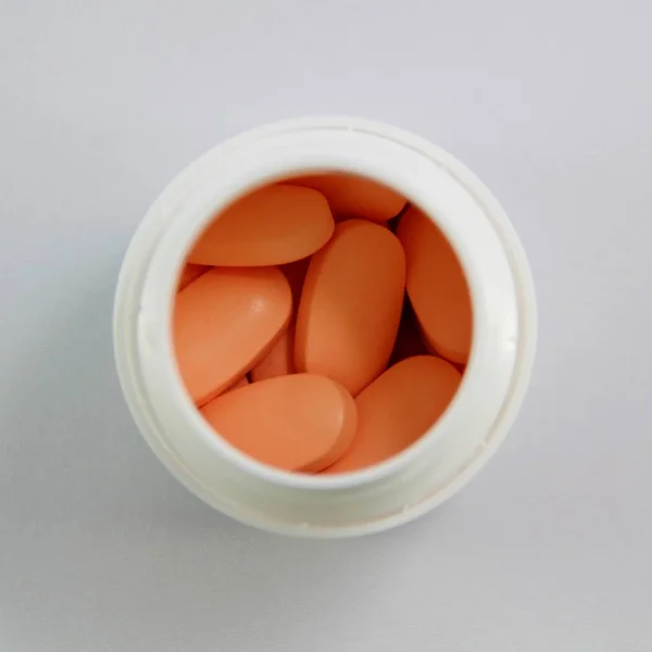 Orange Pills Container — Stock Photo, Image