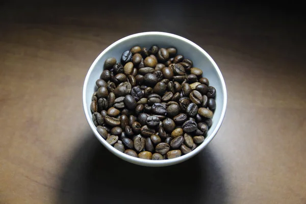 Кофейные Зерна Чашке — стоковое фото