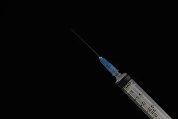 Syringe Black Background — Stock Photo, Image