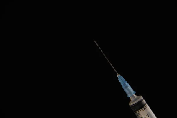 Syringe Black Background — Stock Photo, Image