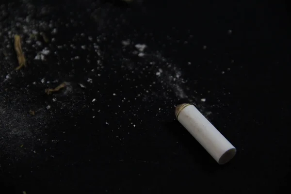 Cigarette Garbage Black Background — Stock Photo, Image