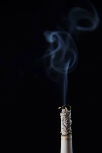 Smoke Cigarettes Black Background — Stock Photo, Image