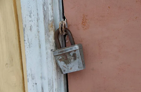 Stora Metall Gamla Lås — Stockfoto