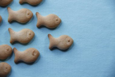 kraker mavi malzeme üzerinde