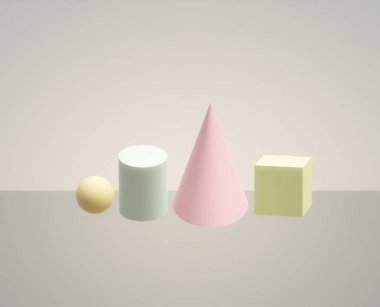 tablodaki geometrik şekiller