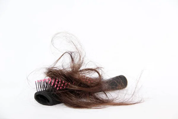 beyaz arka planda saç ile tarak