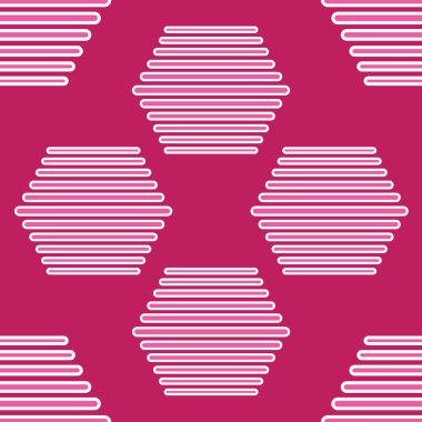 Geometrik tekrar seamless modeli şeritler/iğne ile şekil bir pentagon şekli ile kırmızı bir arka plan için kumaş, duvar kağıtları, hediye en iyi pembe, beyaz ve siyah renklerde sarar yapmak, vb. 