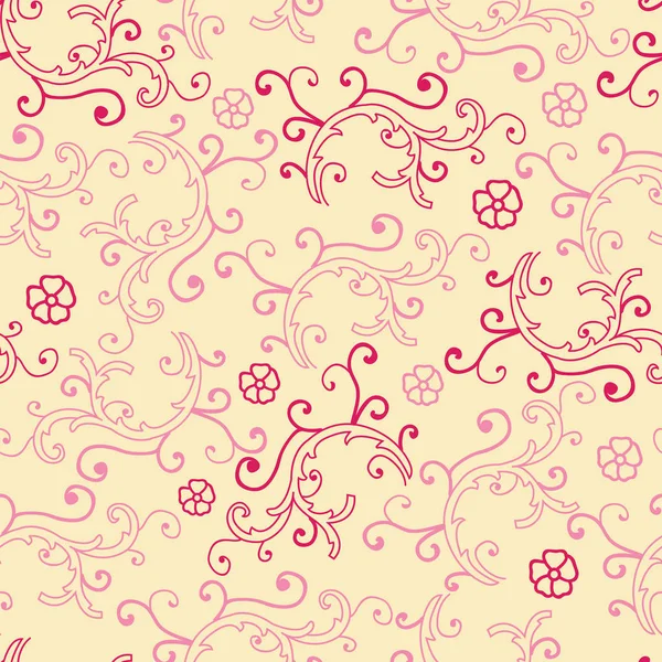 Beautiful Bail & small flower vector seamless pattern with beige, pink & red color. Perfect for fabric, wallpapers, scrapbooking, etc.