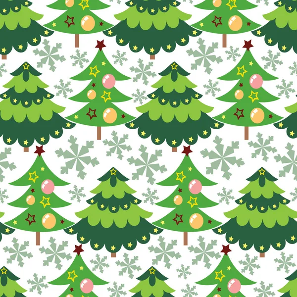 Beautiful Vector Christmas tree seamless pattern background — Stock Vector