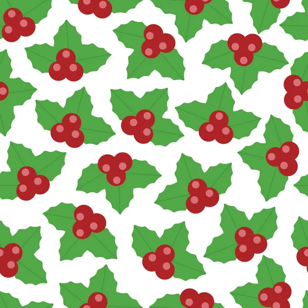 Lovely vector christmas berry seamless pattern — Stock Vector