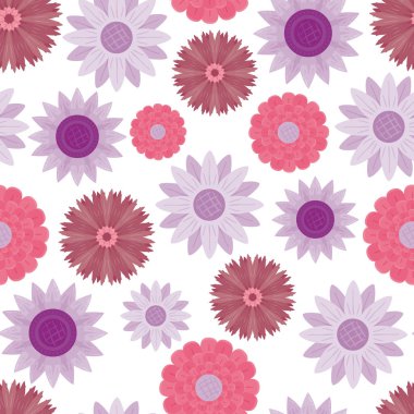 Vektör ayçiçeği ve yaprakları çiçek dikişsiz desen