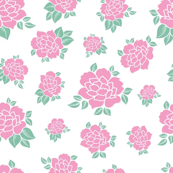 Pastell rosa Blütenvektor nahtloses Muster — Stockvektor