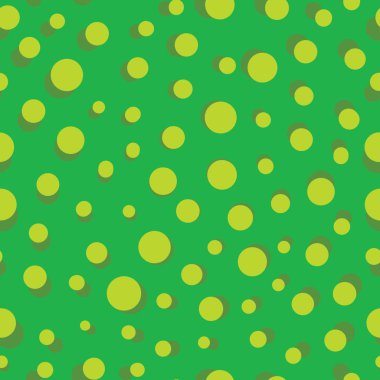 Vektör basit yeşil Polka noktalar Dikişsiz desen