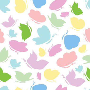 Vektör çok renkli kelebekler siluet