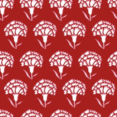 Kırmızı dikişsiz vektör güzel beyaz çiçek