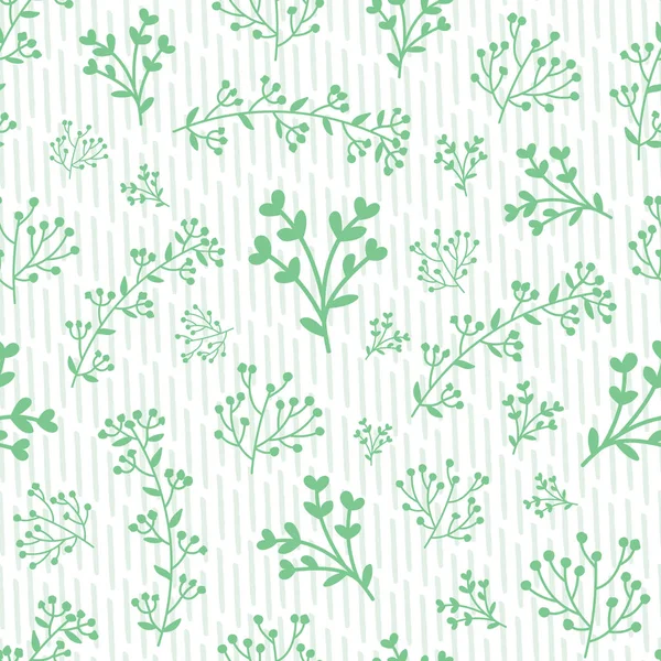 Vector verde dibujado a mano hojas garabato con rayas — Archivo Imágenes Vectoriales