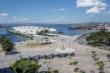 Rio de Janeiro, Brezilya - 4 Ocak 2017 Müzesi, İspanyol mimar Santiago Calatrava, Rio de Janeiro tarafından tasarlanan yarın (yarın Müzesi),