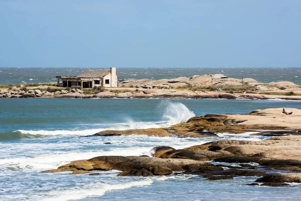 Punta Del Diablo Beach Popüler Turistik Sitesi Uruguay Sahil Yerde — Stok fotoğraf