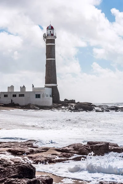 Faro Famosa Spiaggia Jose Ignacio Vicino Punta Del Este Costa — Foto Stock