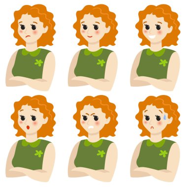 Bir dizi kadın duyguları. Hareketi. Kız.