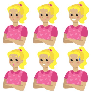 Bir dizi kadın duyguları. Hareketi. Vektör