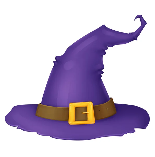 Sombrero de bruja. Sombrero puntiagudo púrpura. Asistente de accesorios . — Foto de Stock