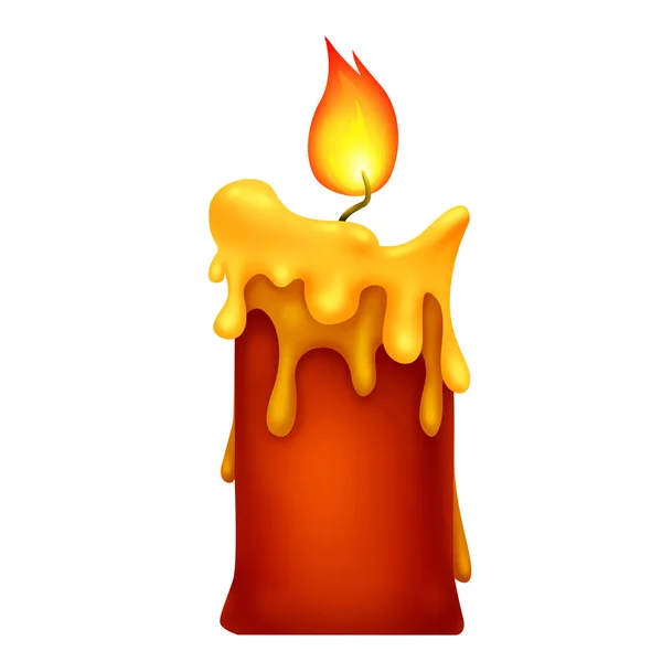 Red candle. Magic fire. Dripping wax. Illustration